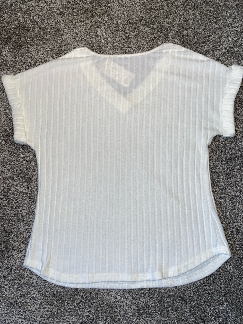 NWT AUTOMET Ribbed V‑Neck Short Sleeve Top - White.  Size Medium. - Picture 5 of 5